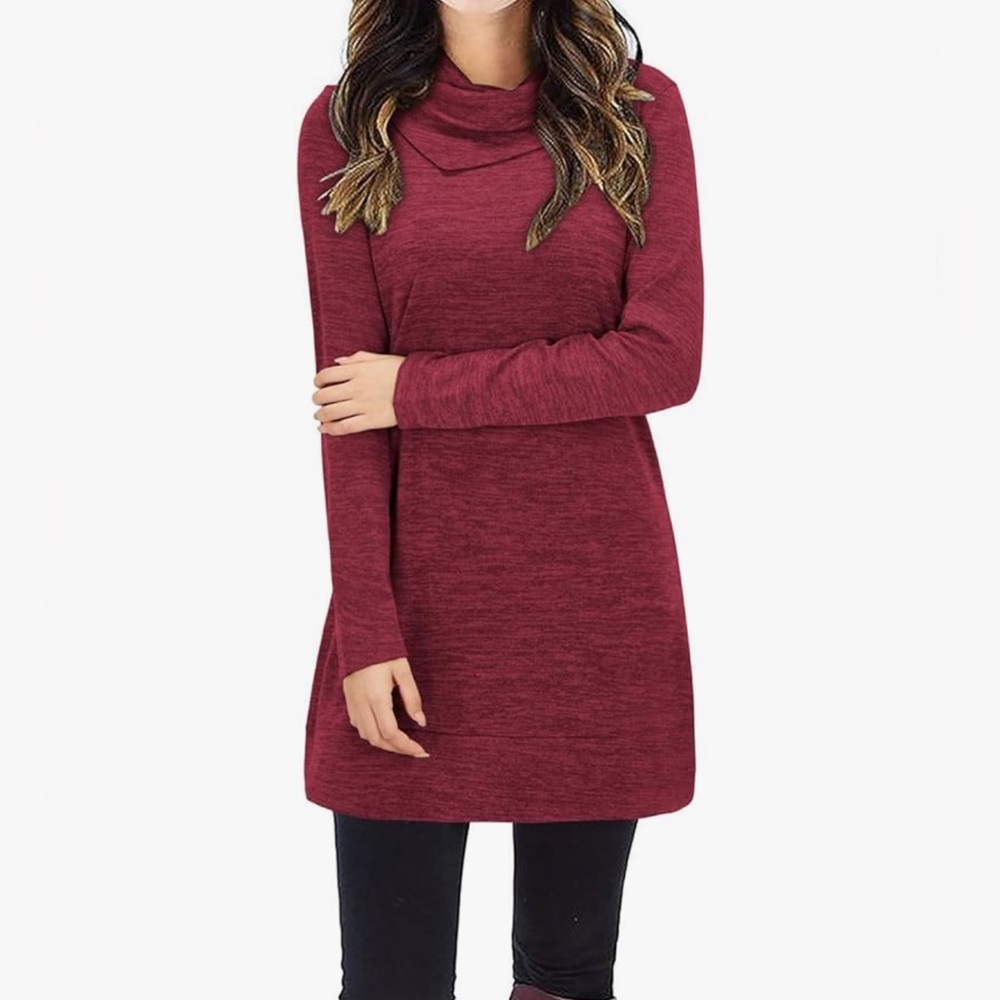 NWT - Styleword Tunic Dress in Wine - Picture 2 of 10